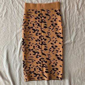 Pencil High Waist Leopard Skirt